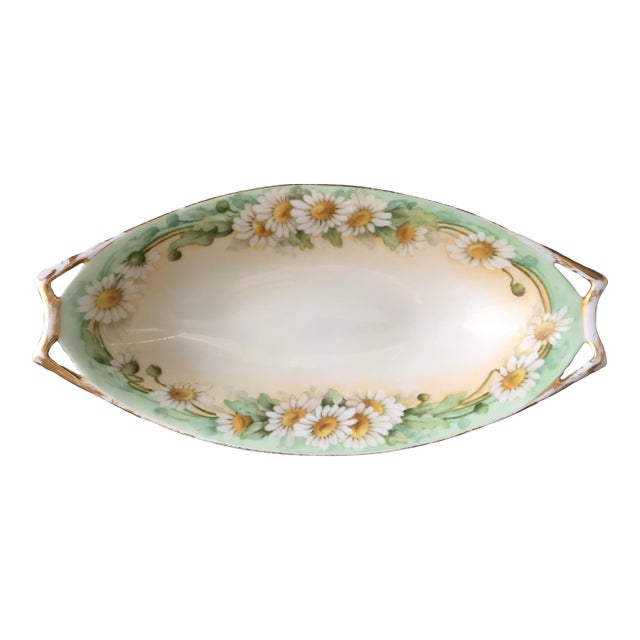 Antique Arts & Crafts Hutschenreuther Selb Bavaria Chamomile Relish Serving Dish For Sale