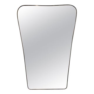 Vintage Italian Wall Mirror with Brass Frame, 1960s For Sale