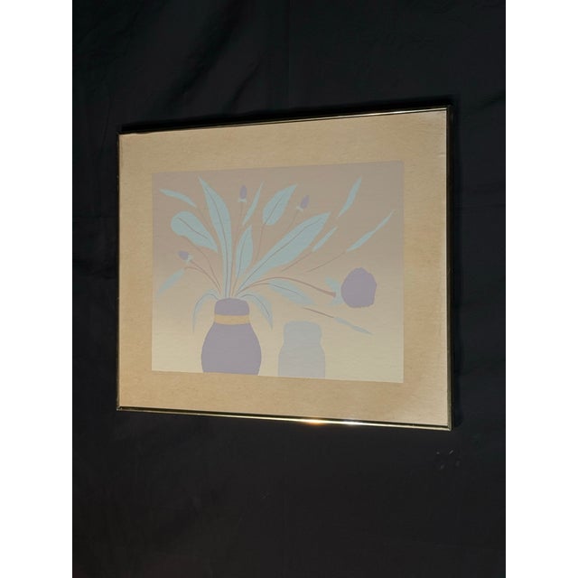 Vintage-Style Minimalist Botanical Wall Art in Gold Frame For Sale In Miami - Image 6 of 8