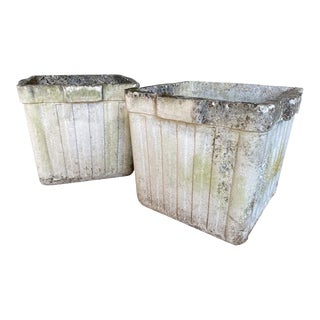 Concrete Planters - Pair of French Early 20th Century Jardinieres For Sale