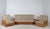 Set of brutalist armchairs in solid wood from the 70s. This set consists of 2 x 1-seater and 1 x 3-seater. The seats come...