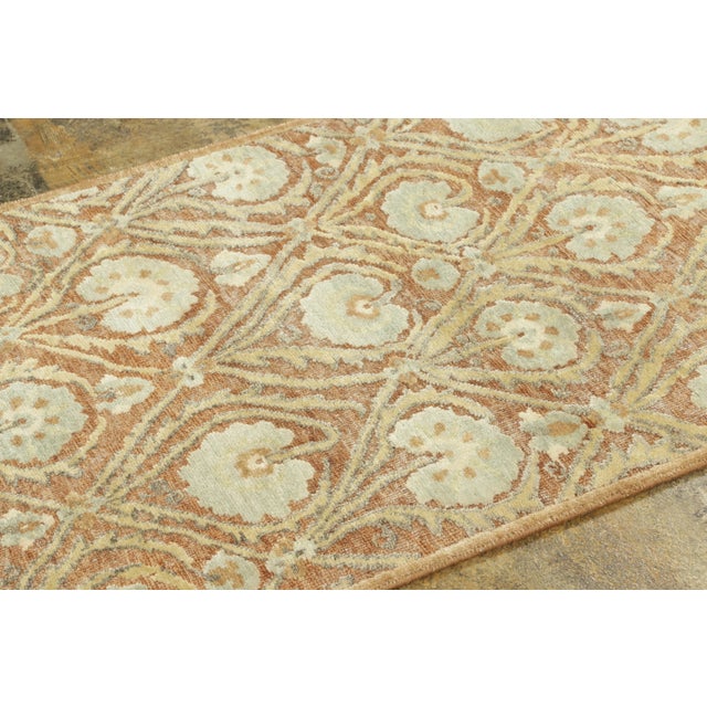 Hand-knotted in natural silk, this 3x8 runner is a new addition to Rug & Kilim's Block Print collection—an innovative line...