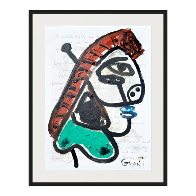One-Of-A-Kind Original 'Portrait of a Woman' - Oil Painting in the Style of Pablo Picasso For Sale