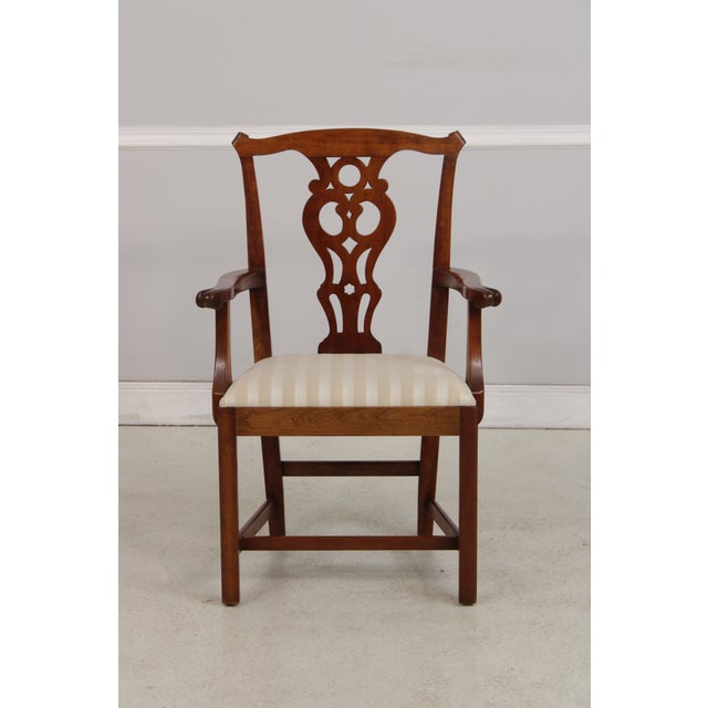 Stickley Stickley Set of 6 Cherry Chippendale Style Dining Chairs For Sale - Image 4 of 15