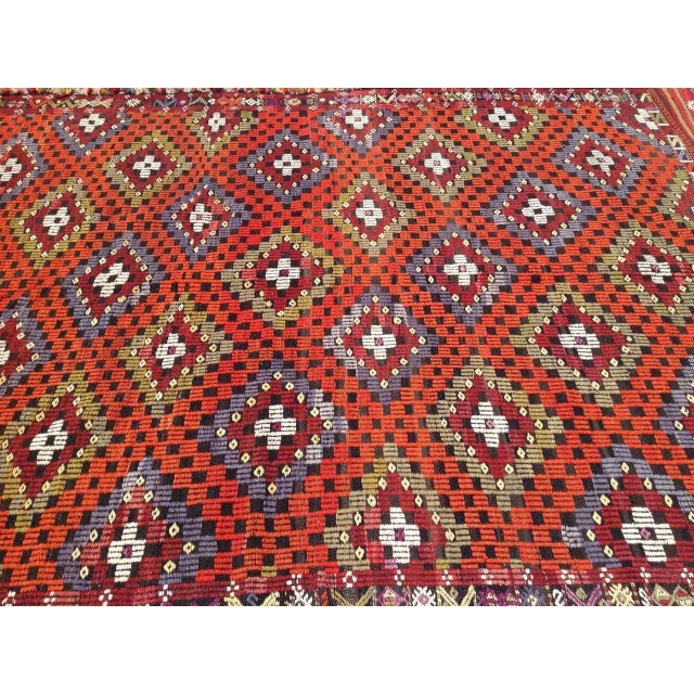 Vintage Handwoven Turkish Kilim Rug - 6' X 9'4", X For Sale In Raleigh - Image 6 of 8