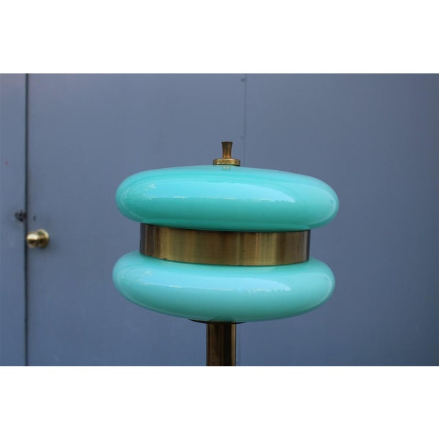 Floor Lamp in Brass and Green Glass from F. Fabbian, 1970s For Sale - Image 11 of 12