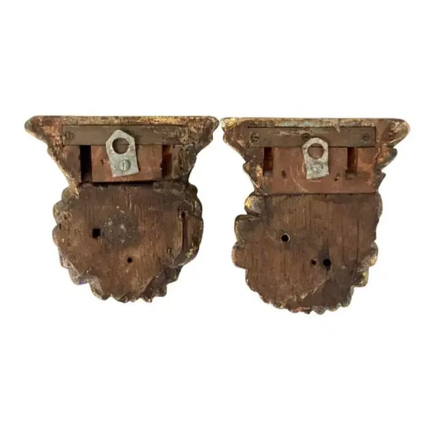 Pair of 18th Century Italian Figural Angel Wall Brackets For Sale - Image 4 of 5