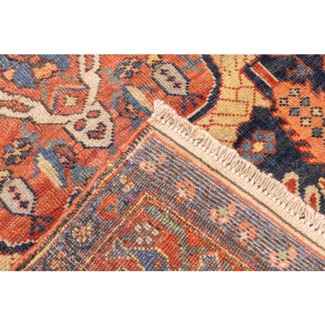 Navy Blue Antique Persian Bidjar Rug 4'7'' X 7'1'' For Sale - Image 8 of 8