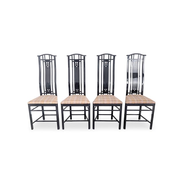 Chairs in Black by Umberto Asnago for Giorgetti, Italy, Set of 4 For Sale - Image 11 of 11
