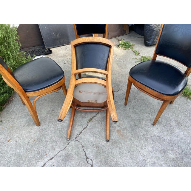 Thonet Vintage Set of 4 Thonet Style Bentwood Dining Chairs -MCM Needs Restoration For Sale - Image 4 of 12