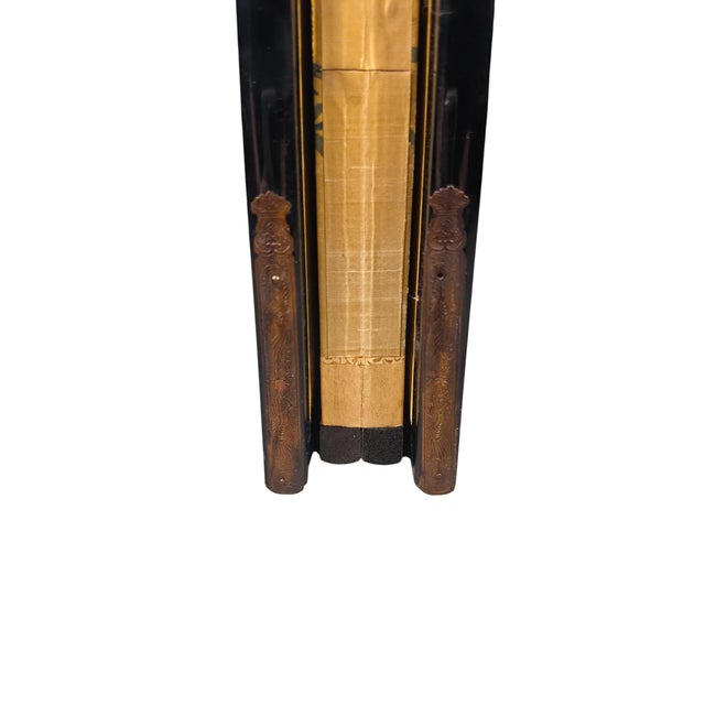 Attributed Okuda Hōgen (Hōen) Japanese Hanaguruma Four-Panel Byōbu Folding Screen on Gold Silk, Early 20th Century For Sale - Image 11 of 16