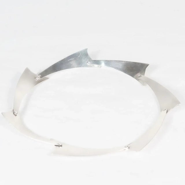Vintage Modernist Sterling Silver Collar Necklace by Noble Smith For Sale - Image 9 of 11