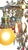 1910s Cast Brass Semi Flush Ceiling Light With Red and Blue Embellishments Circa 1915 For Sale - Image 4 of 16