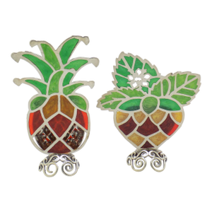 Vintage Italian Handmade Sterling Silver 925 Table Place Fruit Card Holders