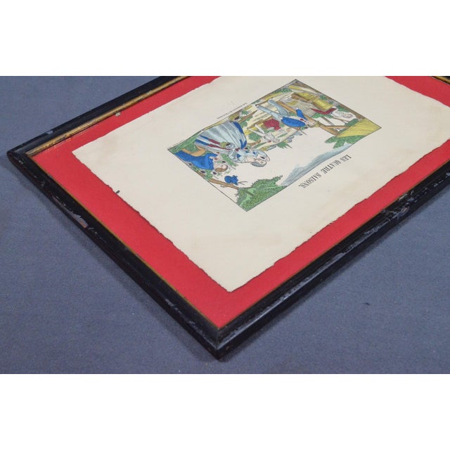 1920s Set of 4 French Imagerie Pellerin “Four Seasons” Hand-Colored Prints, Epinal For Sale - Image 17 of 18
