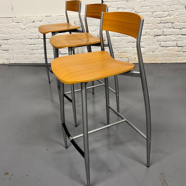 A perfect example of clean-lined modern design, these counter-height stools by Sergio Mian reveal a deep understanding of...
