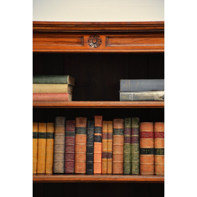 Antique Victorian Walnut Open Bookcase with Adjustable Shelves, 1880 For Sale - Image 17 of 18