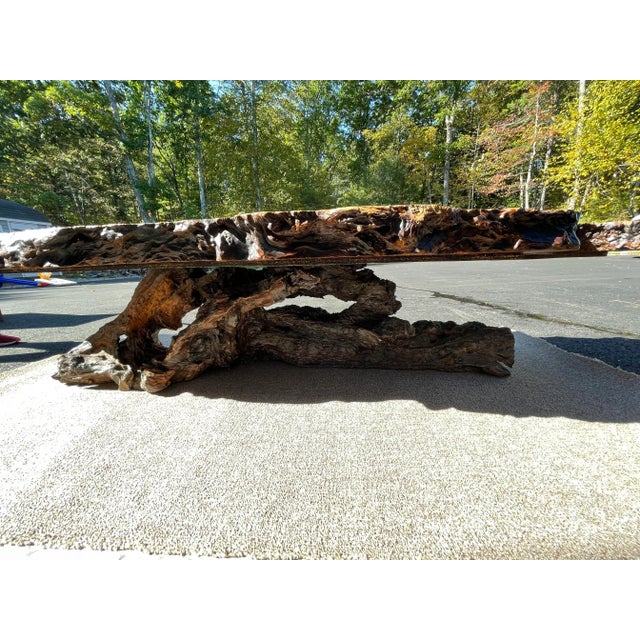 Coffee 1970s Redwood Burl Coffee Table with Root Base For Sale - Image 8 of 13