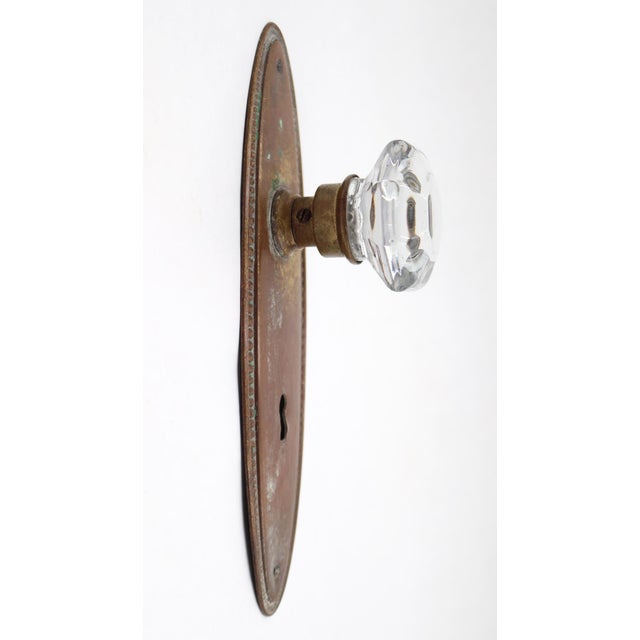 Traditional Traditional Octagon Glass Beaded Brass Dummy Door Knob Set For Sale - Image 3 of 4