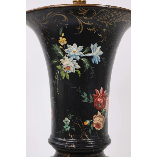 Vase Lamp With Gold and Ochre Details Featuring Multiple Famille Roses For Sale In New York - Image 6 of 13