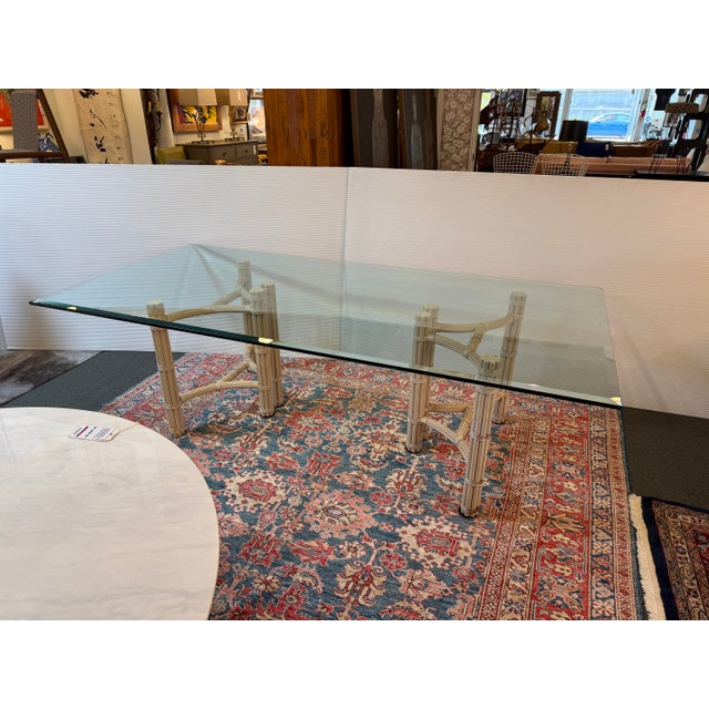 Late 20th Century McGuire Furniture Double Pedestal Dining Table For Sale - Image 5 of 12