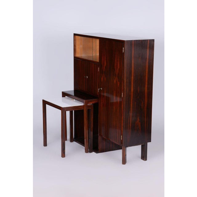 Art Deco Secretary Sideboard in Macassar & Maple, 1930s For Sale - Image 16 of 17