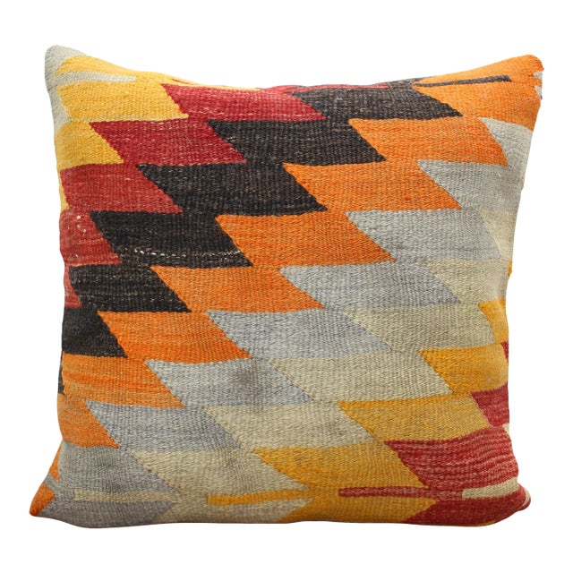 Turkish Kilim Decorative Pillow Cover - 19.5"x20" For Sale
