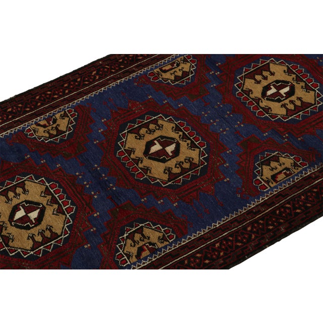 Rug & Kilim Rug & Kilim’s Baluch Tribal Rug in Navy Blue With Geometric Medallions For Sale - Image 4 of 8