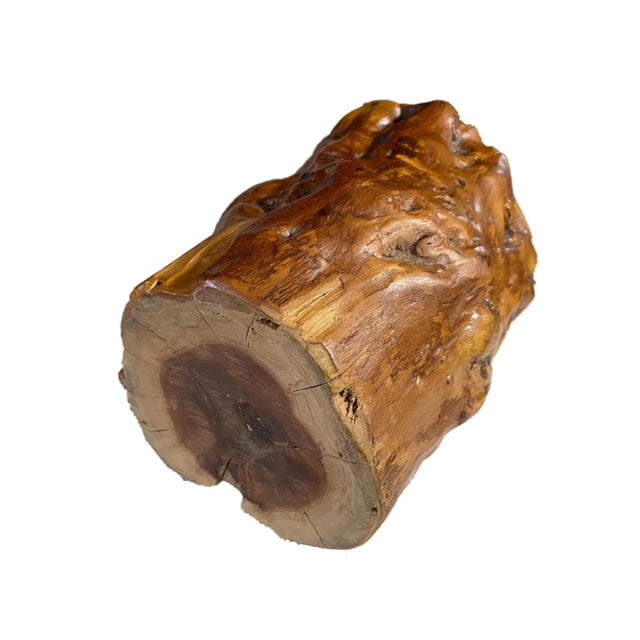 1980s Vintage Chinoiserie Scholars Solid Natural Wood Brush/Pen Holder For Sale - Image 5 of 9