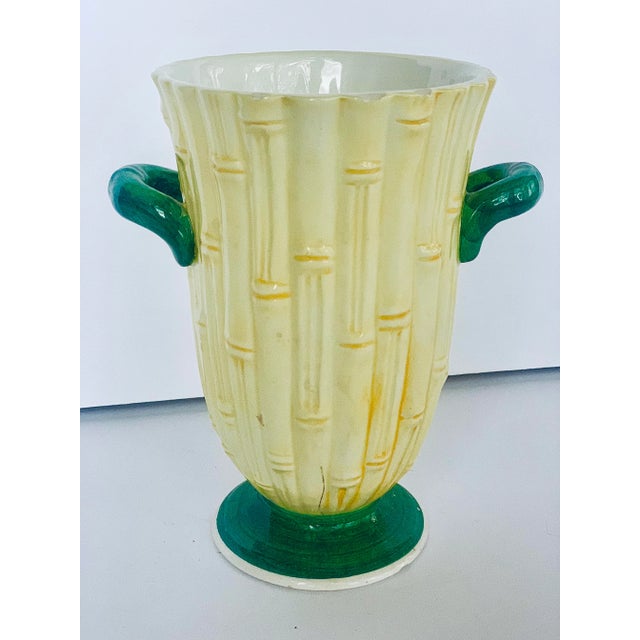 Vintage Mid-Century Hand Painted Italian Faux Bamboo Vase/Cachepot For Sale In San Antonio - Image 6 of 13