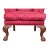 1930s Chippendale Style Wing Wingback Chair in Red Upholstery For Sale