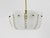 White Petite Curved Basket Chandelier in Brass & Glass attributed to J. T. Kalmar for Kalmar, Austria, 1950s For Sale - Image 8 of 18