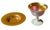 Art Deco Steuben Gold Aurene on Calcite Iridescent Art Glass Footed Bowl & Underplate For Sale - Image 3 of 4