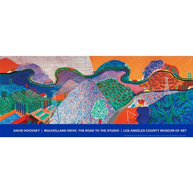 David Hockney Mulholland Drive Official Exhibition Poster Dimensions: 38 x 16 in / 96,5 x 40,6 cm Sold unframed
