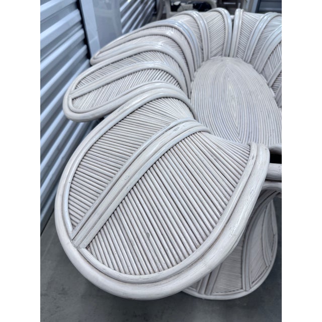 Vintage Flower Oval Dining Table in Pencil Reed Bamboo and Rattan For Sale - Image 16 of 16