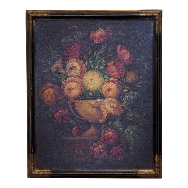1920s Dutch Still Life, Oil on Board For Sale