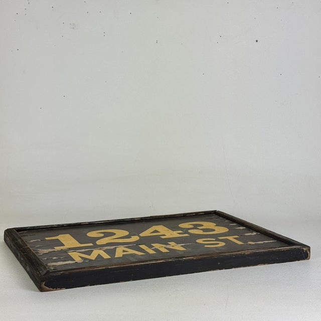 Early 20th Century Lovely Vintage Wood and Gilt House Number Sign "1243 Main St" With Great Font For Sale - Image 5 of 10