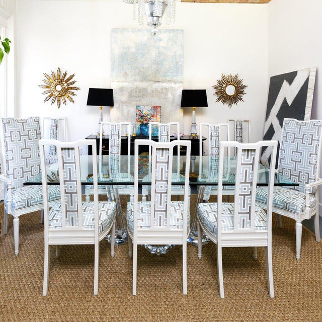 MidCentury Modern Geometric Print Dining Chairs Set of 10 Chairish