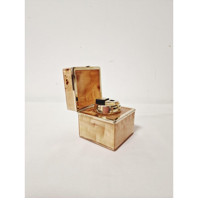 Table Lighter and Ashtray in Briar Wood and Brass from Emmebi, 1970s, Set of 2 For Sale - Image 13 of 18