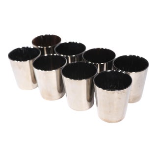 Mid 20th Century Dorothy Thorpe Silver-Tone Clad Drinking Old Fashioned Glasses- Set of 8 For Sale