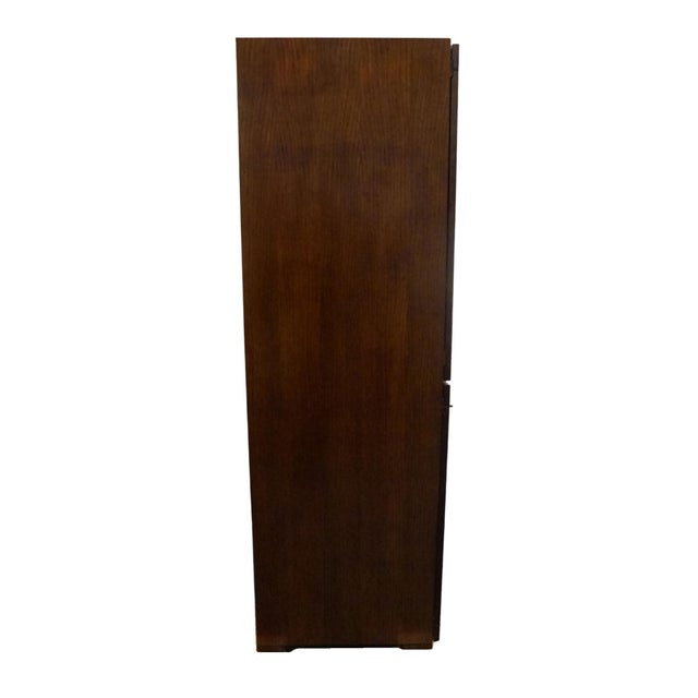 Brown Hickory White Briar Collection Burled Walnut Contemporary Modern / Art Deco 42″ Storage Armoire For Sale - Image 8 of 8