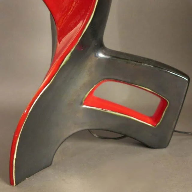 French Ceramic Table Lamp from Vallauris, 1950s For Sale - Image 9 of 10