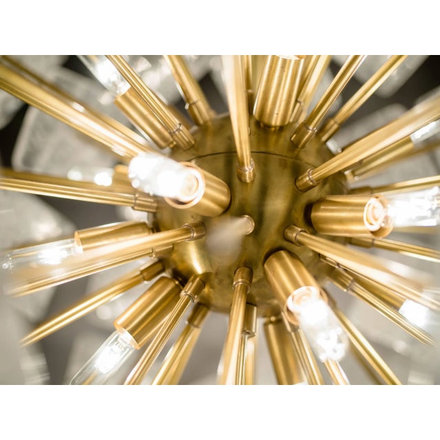Brass Large Sputnik Rock Crystal Chandelier "Nova", Limited Edition For Sale - Image 8 of 10