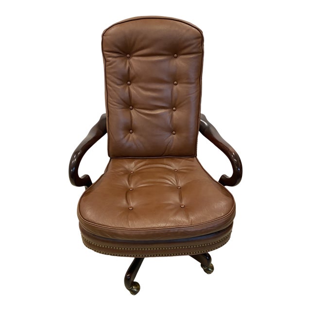 Vintage Hancock & Moore Leather Office Chair | Chairish