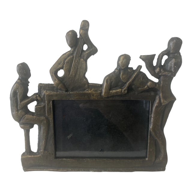 1980s Bronze Picture Frame With Musicians For Sale