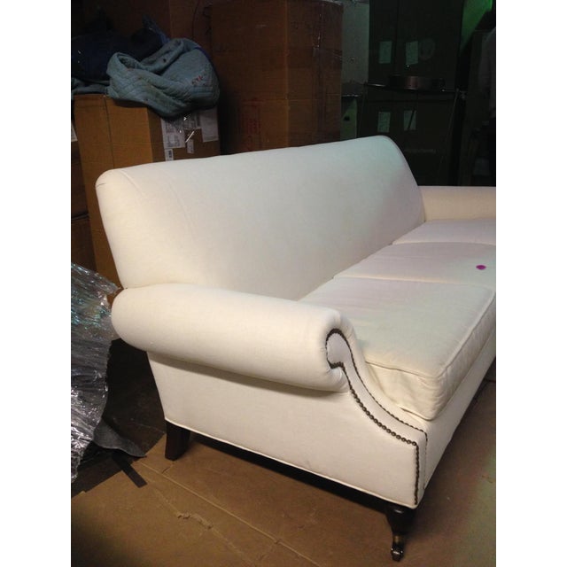 White Linen Sofa Chairish