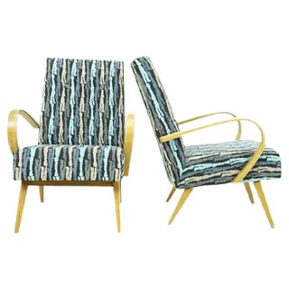 Set of Mid-Century Armchairs by Jindrich Halabala For Sale