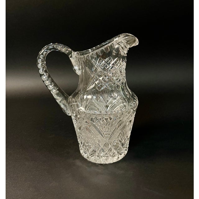 American Brilliant Period ABP Cut Crystal Pitcher, 1910s For Sale - Image 4 of 6