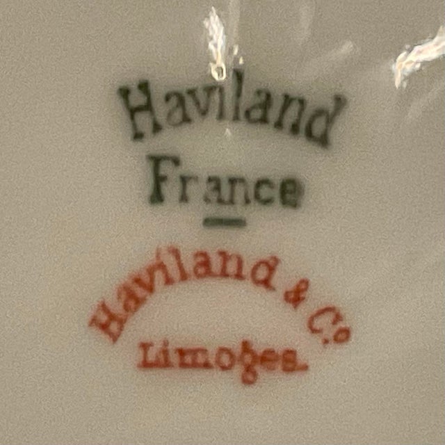 Haviland & Co Limoges Antique White China Dinner Plates Gold Trim- Set of 7 For Sale - Image 11 of 11