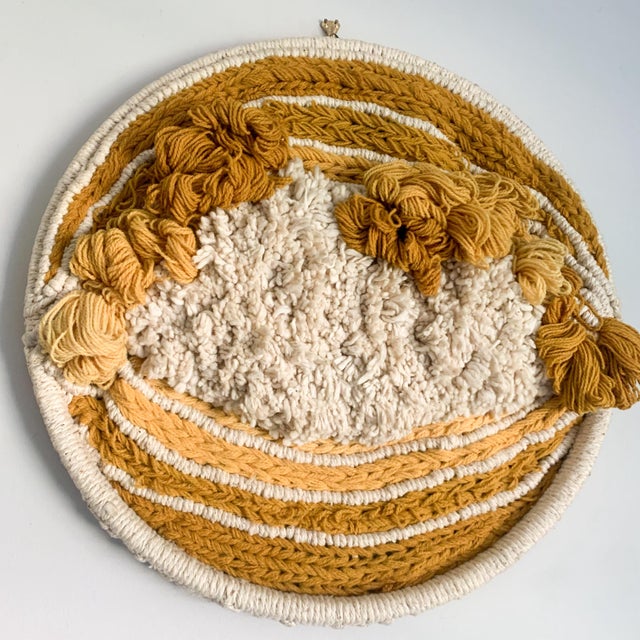 Vintage Mid Century Modern Handmade Woven Wall Art Hanging For Sale In Baltimore - Image 6 of 7